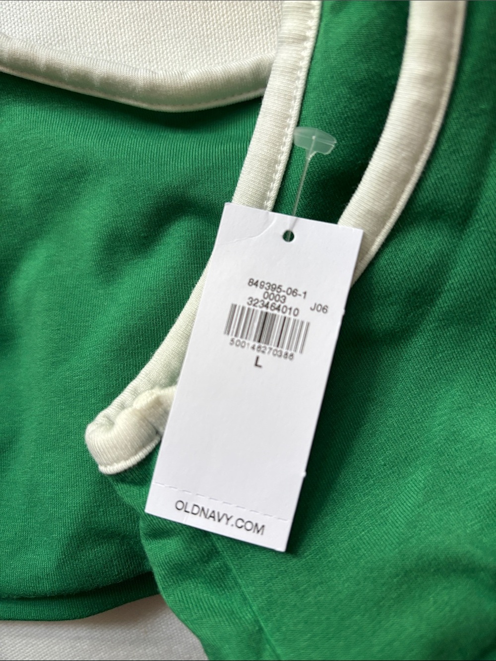 Old navy Green Scoop Neck Bralette with White Trim nwt - Picture 3 of 4